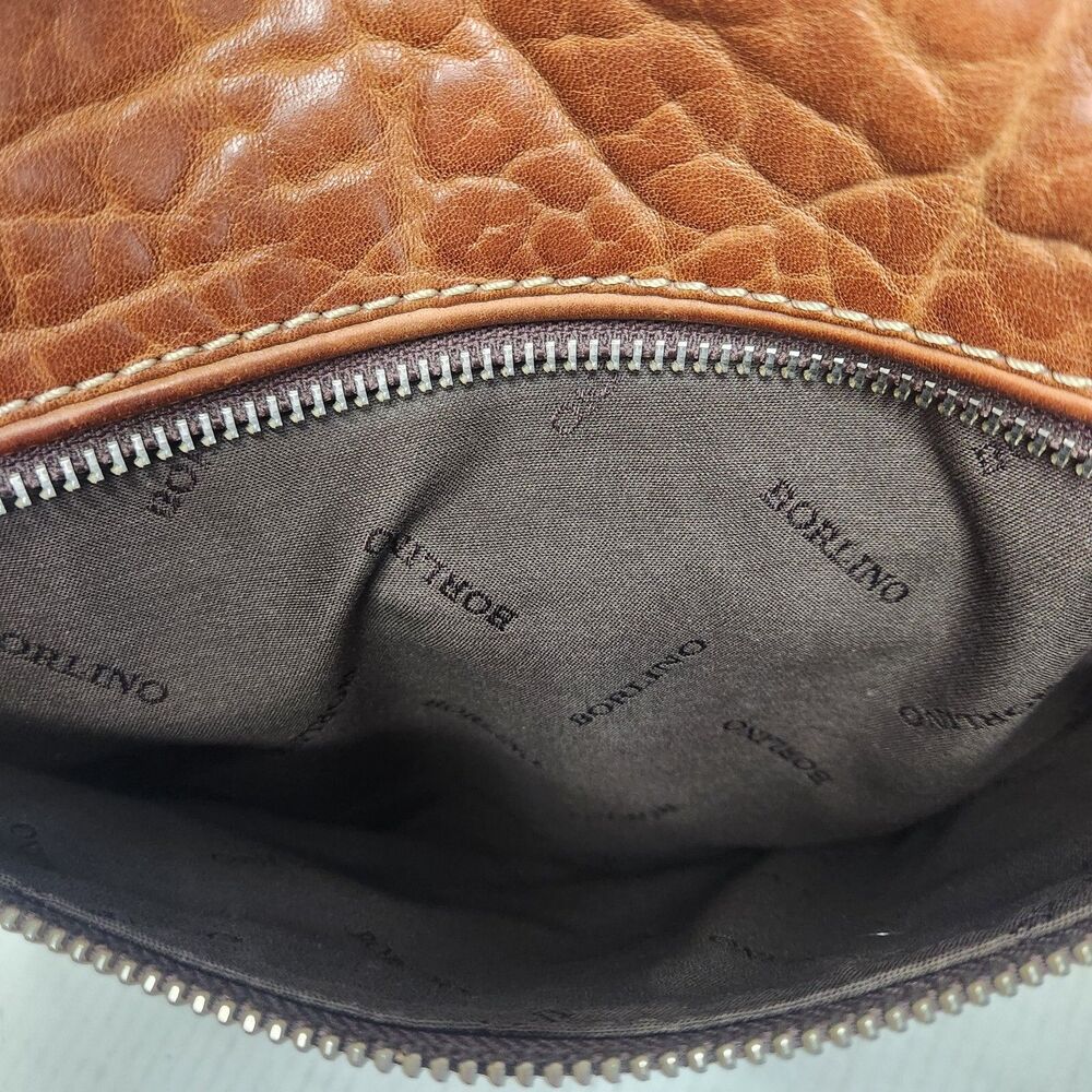 Borlino Milano Buffalo Leather Duffle Bag Weekender w Strap OOAK MTO Italy Terra - Picture 10 of 16